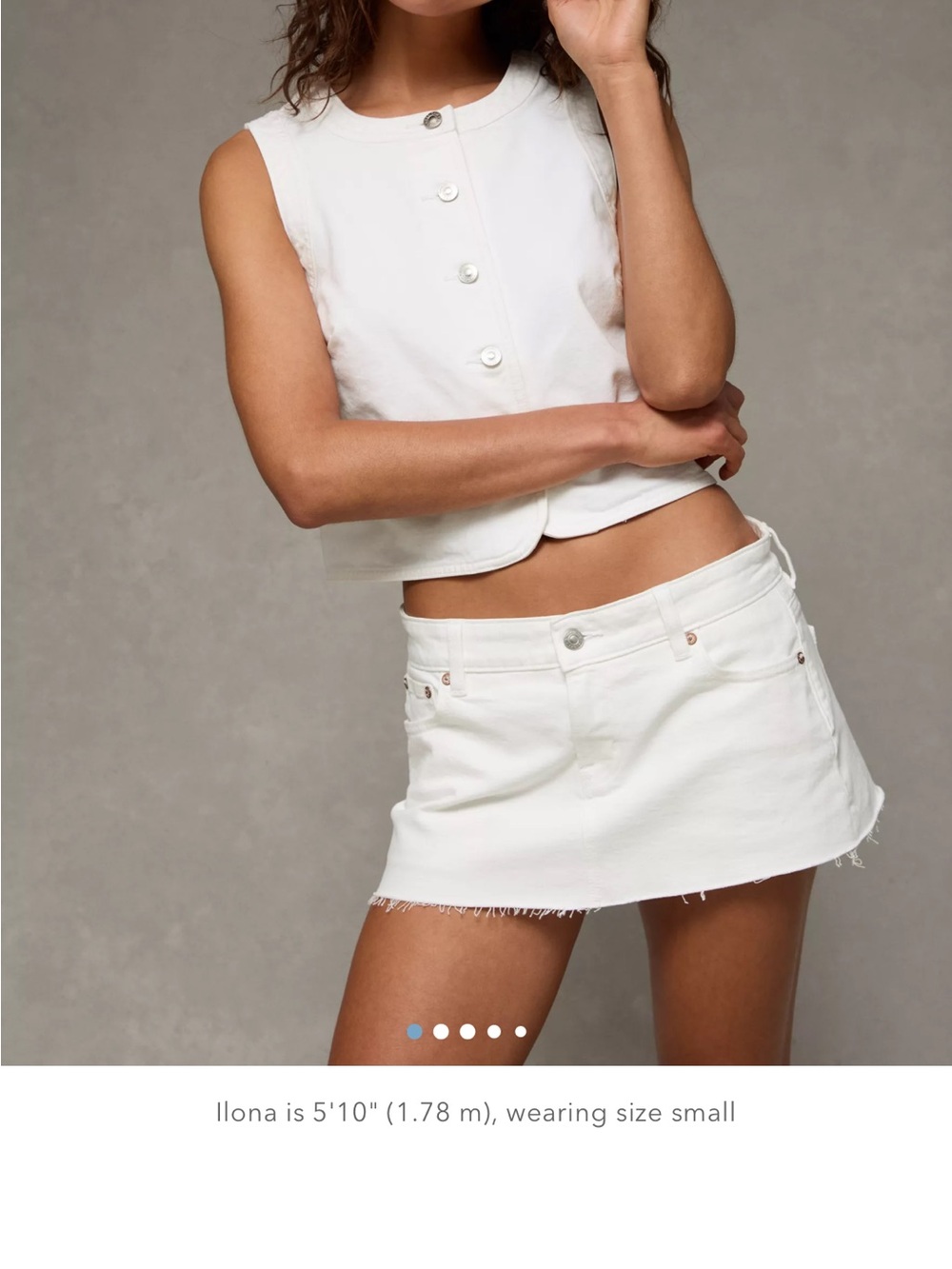 American Eagle Outfitters White Denim Skort